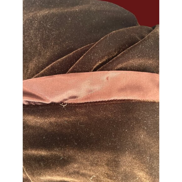 Vintage CDC Brown Velvet Maxi Dress Size 14 Elegant Minimalist Goth Eveningwear - Picture 8 of 8